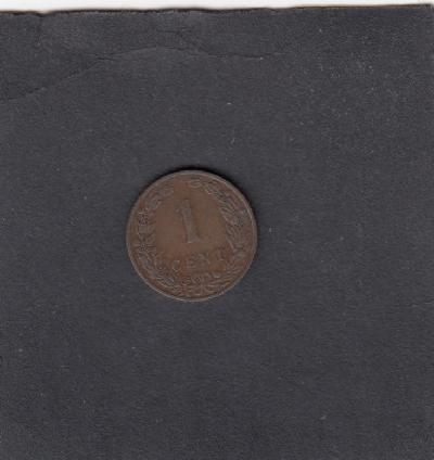 Beschrijving: 1 Cent WILHELMINA  